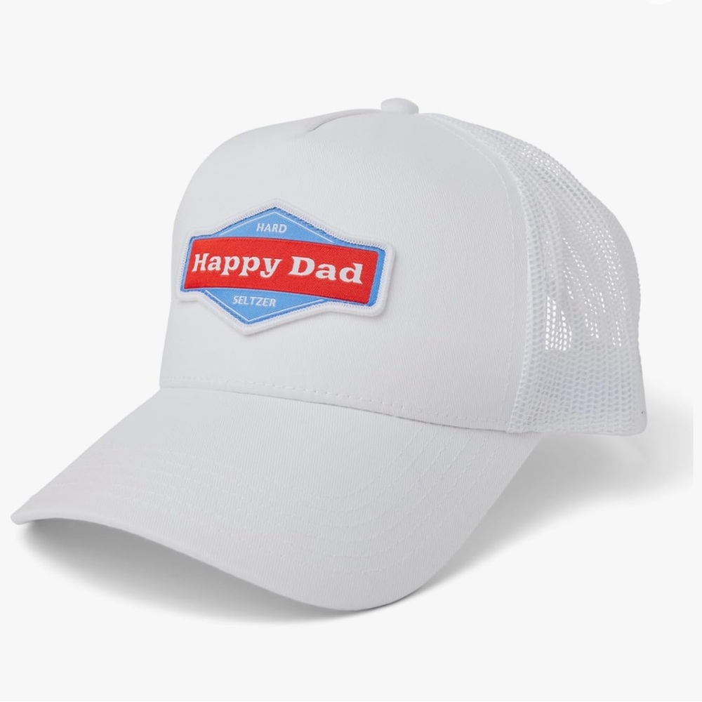 White Happy Dad Hat